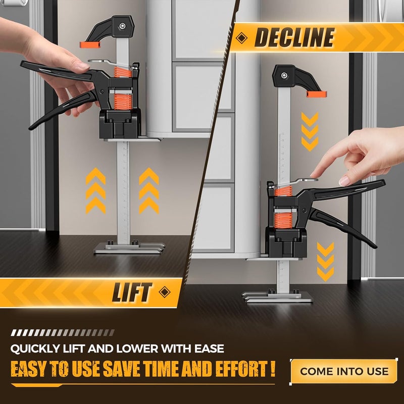 Mtnte Labor Saving Handle 12 In Lever Arm Lifter Drywall Lift for Wall Tile Locator, Multi-Function Height Adjustment Lifting Device,Door Panel,Cabinet Jack Board Lifter Weight 490lb, lift range 6.7in - Image 5